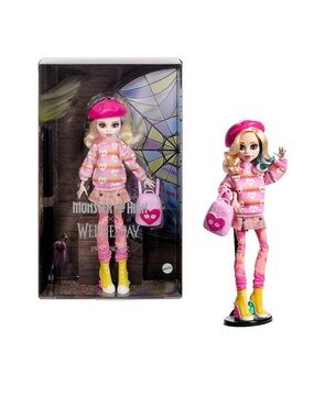 Monster High Doll in Pink Heart Sweater with Yellow Boots
